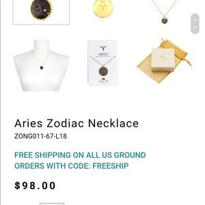 Gold Zodiac Aris Neckless